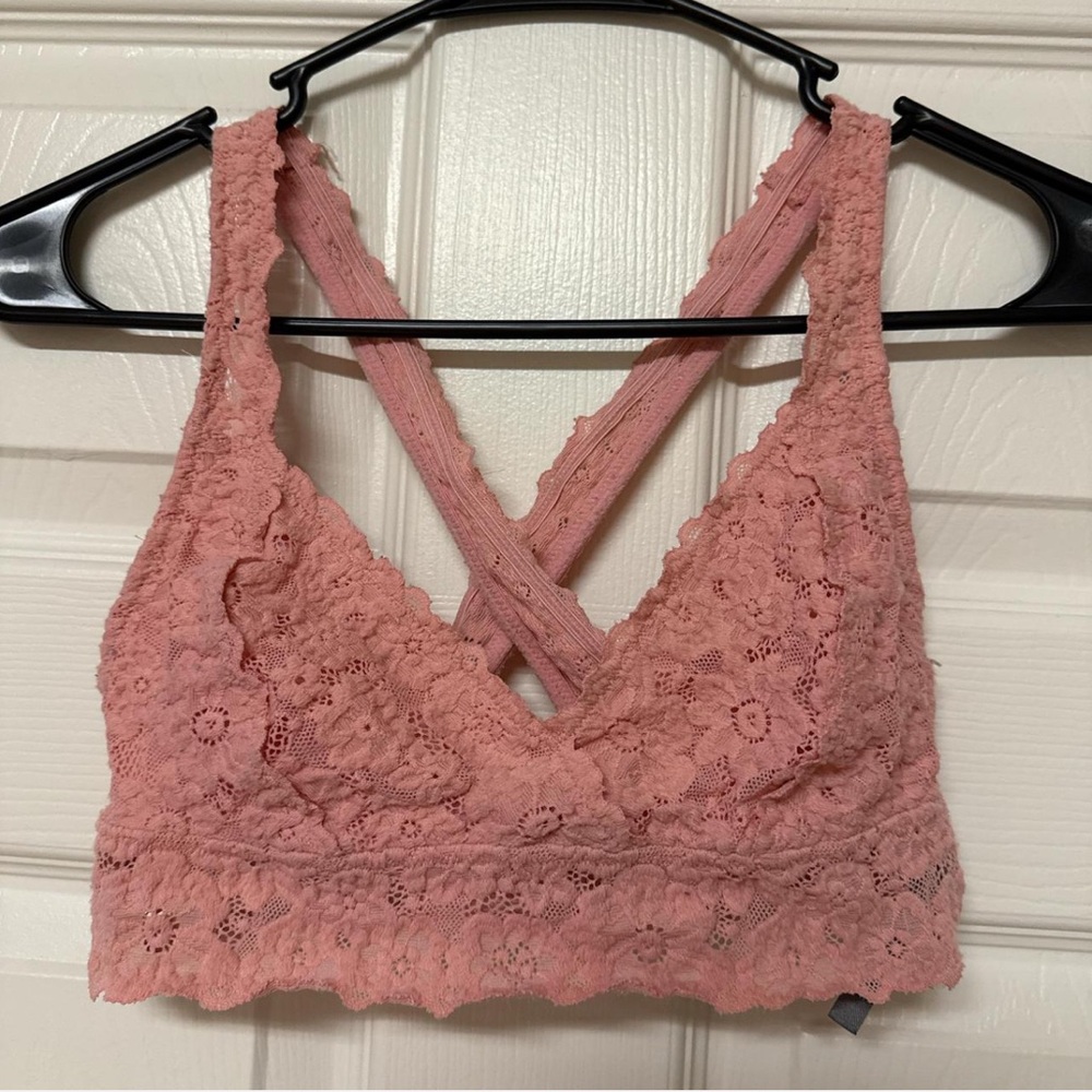 Pink lace bralette